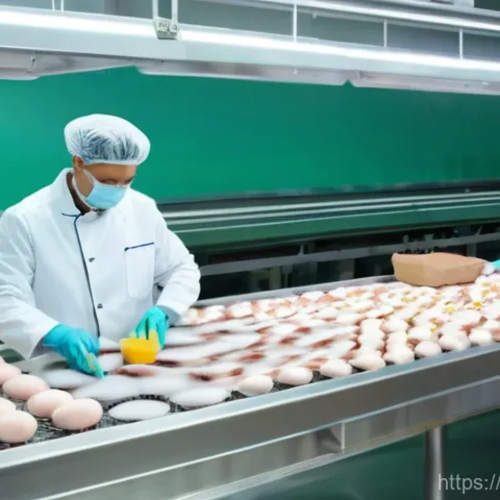 축산업 HACCP 인증 받는 법 - **Prompt:** A bright, modern, and impeccably clean food processing facility or farm interior. A dive...