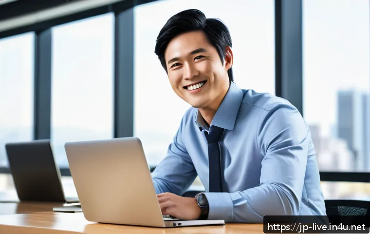 축산업 이직 성공 후 연봉 변화 - A hardworking Japanese man transitioning from livestock farming to an office job, depicted in a mode...